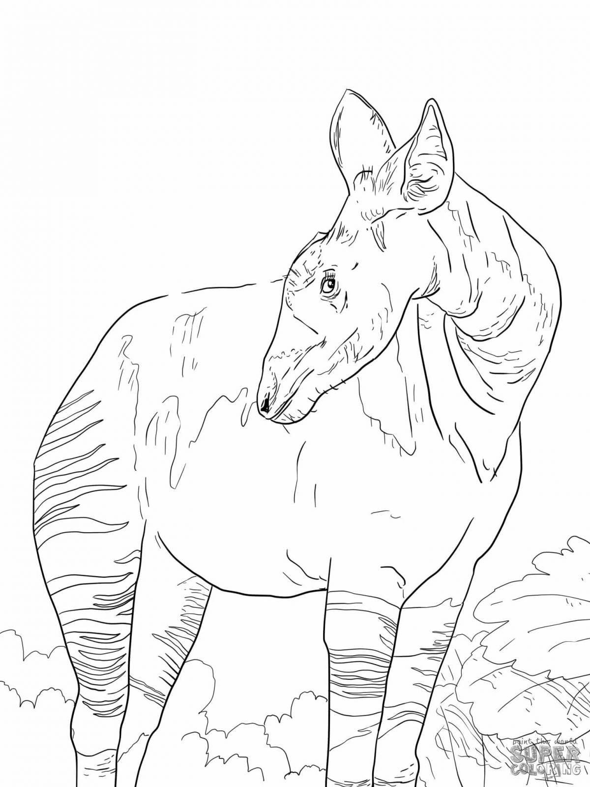 Fun coloring okapi