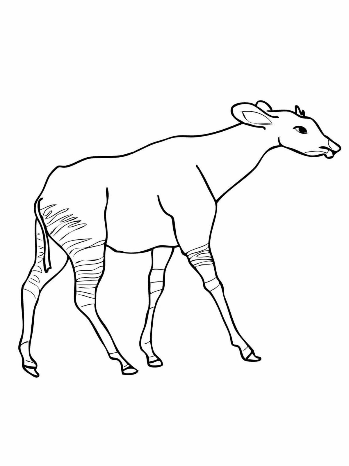 Amazing okapi coloring page