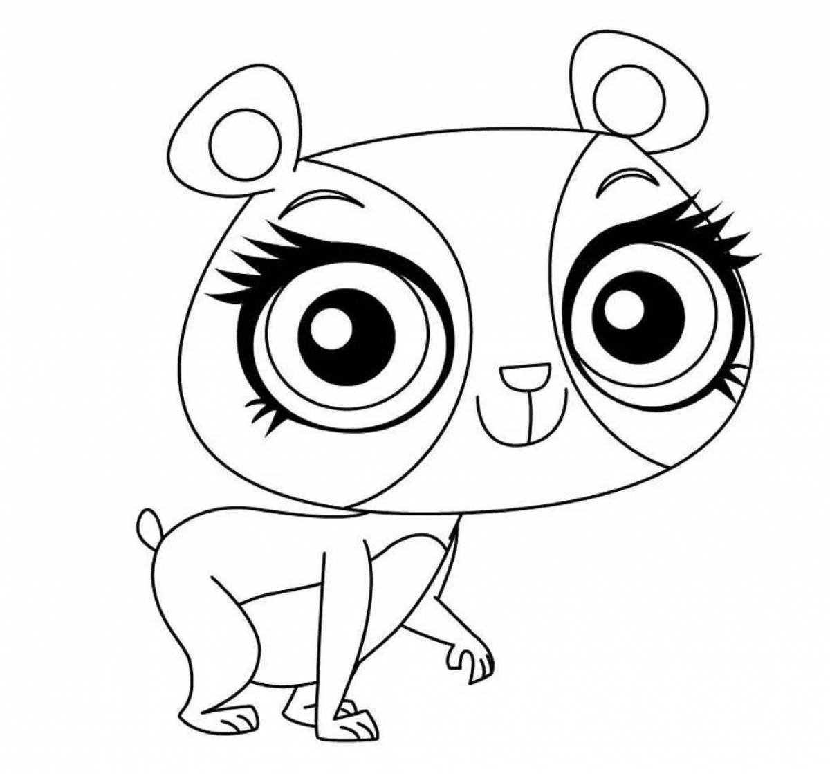 Adorable pet shop coloring page