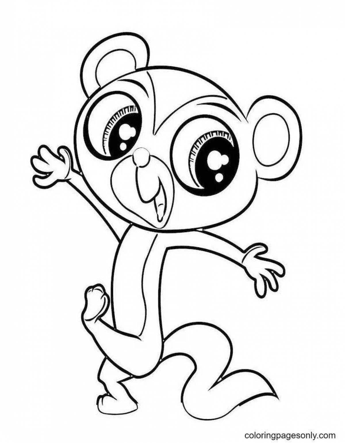 Happy pet shop coloring page