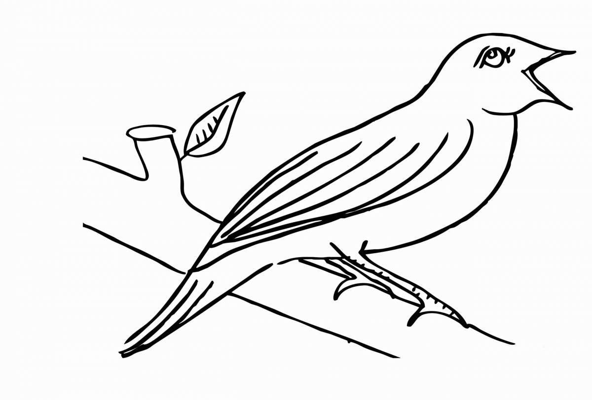Lucky nightingale coloring page