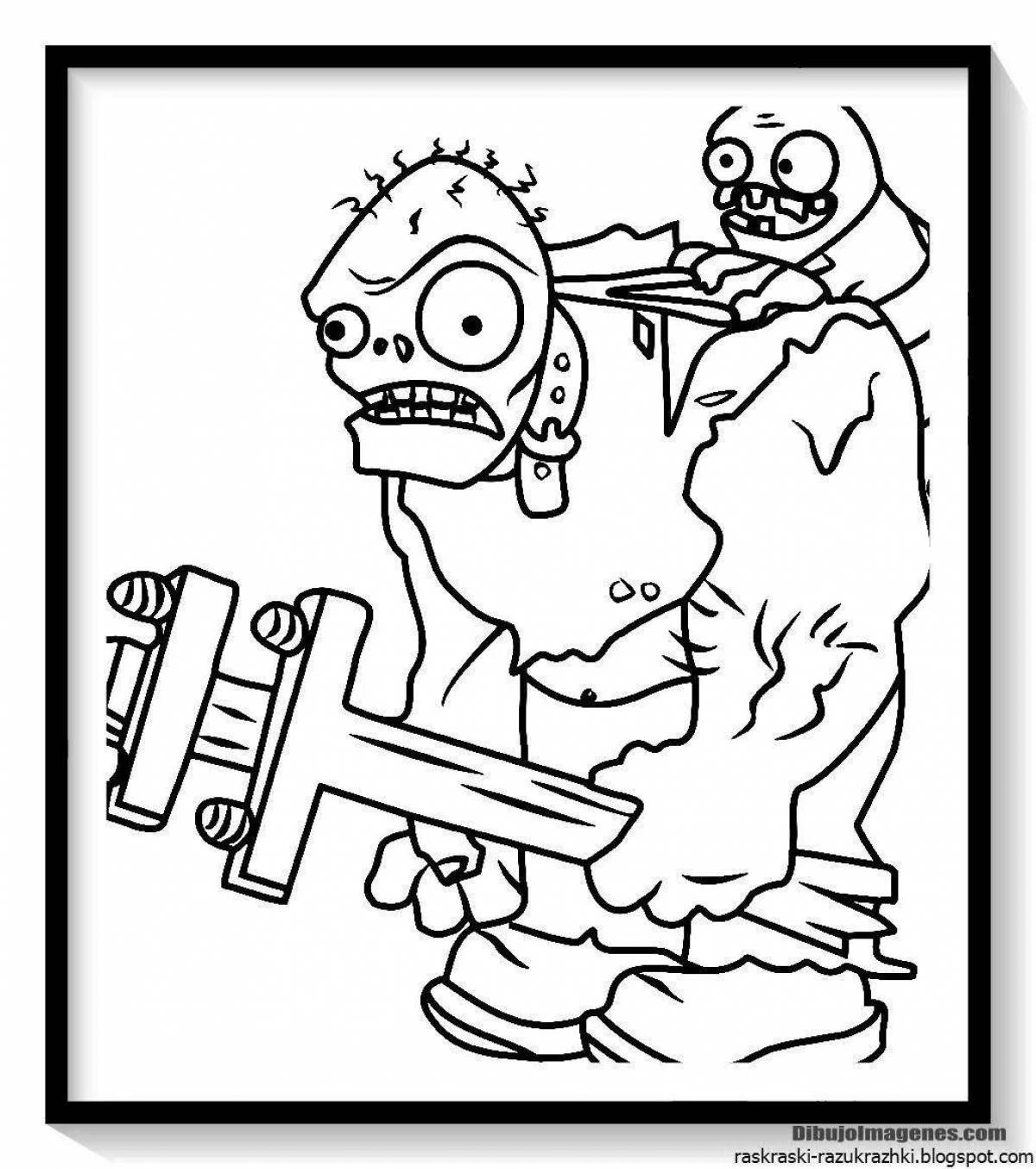 Horrible zombie coloring page