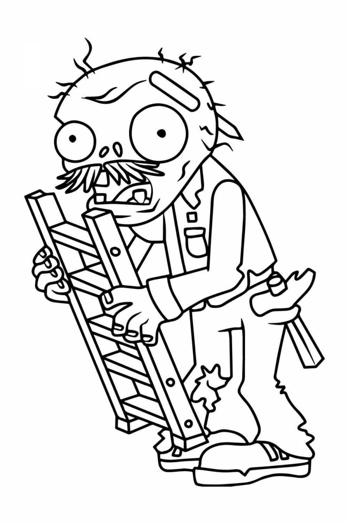 Terrifying zombie coloring page