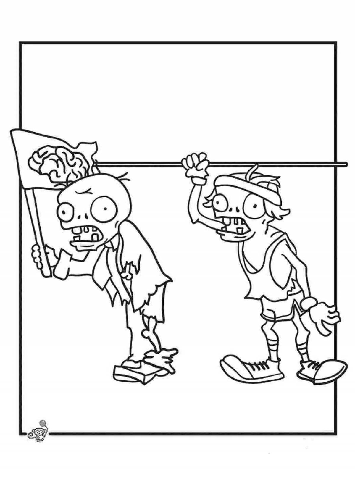 Amazing zombie coloring page