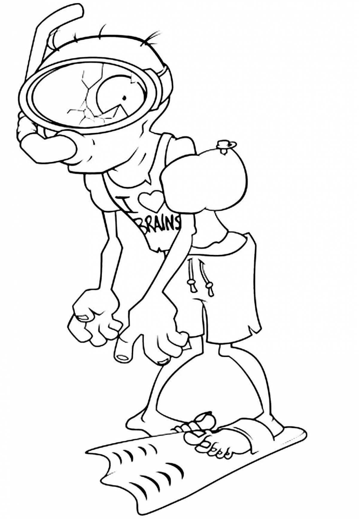 Zombie nasty coloring page
