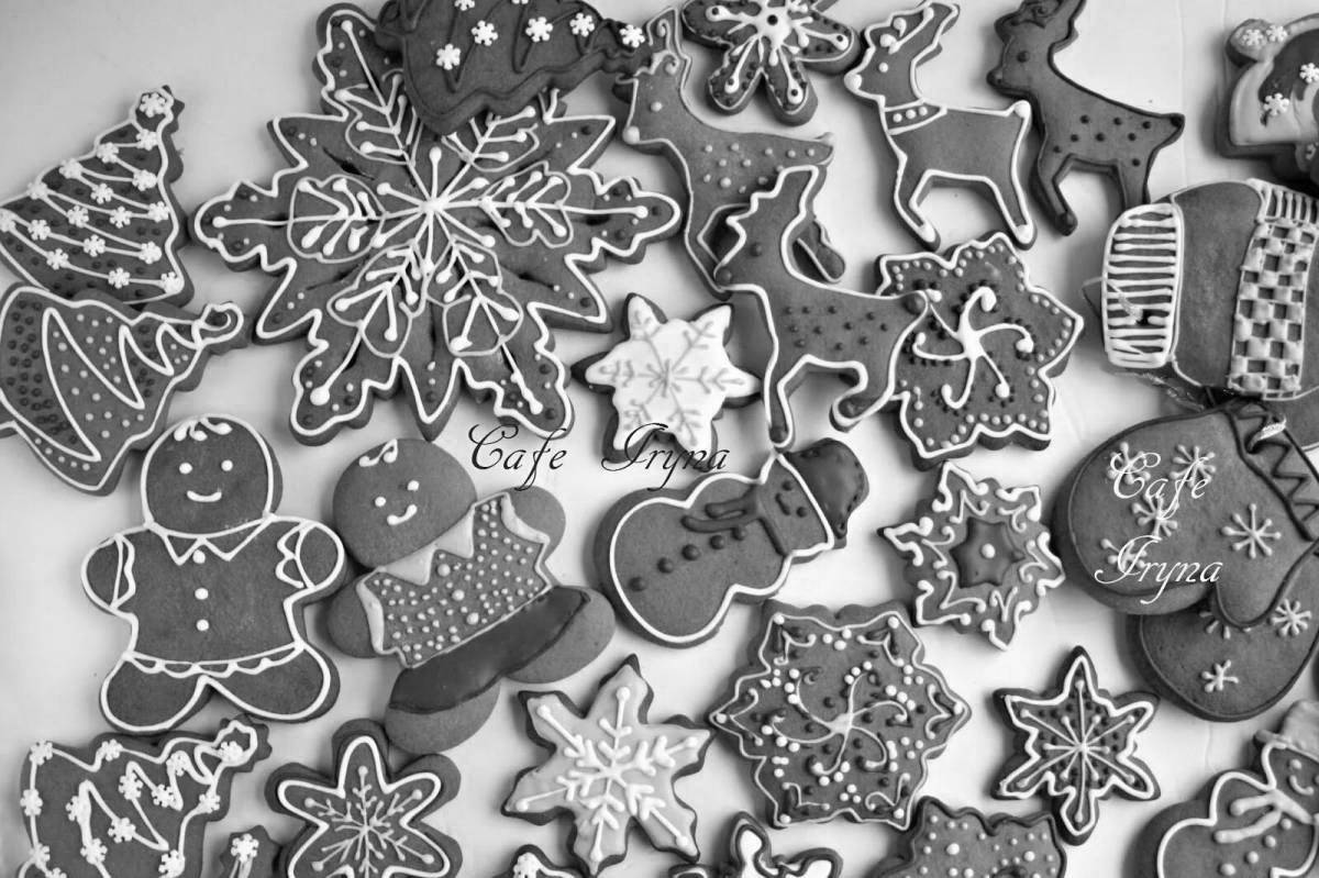 Charming gingerbread icing coloring book