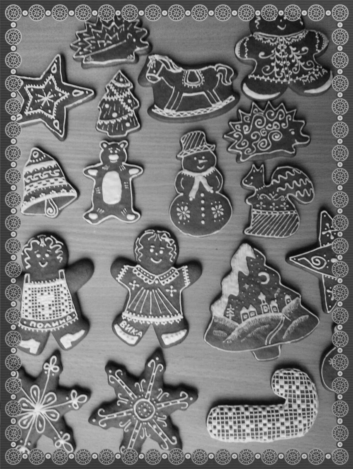 Coloring page wonderful gingerbread icing