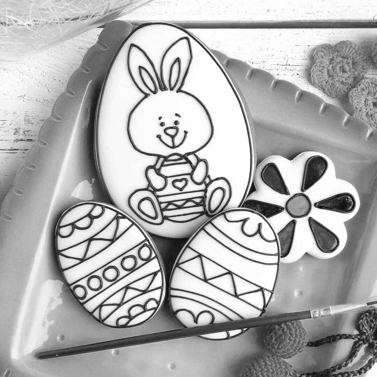 Attractive gingerbread icing coloring page
