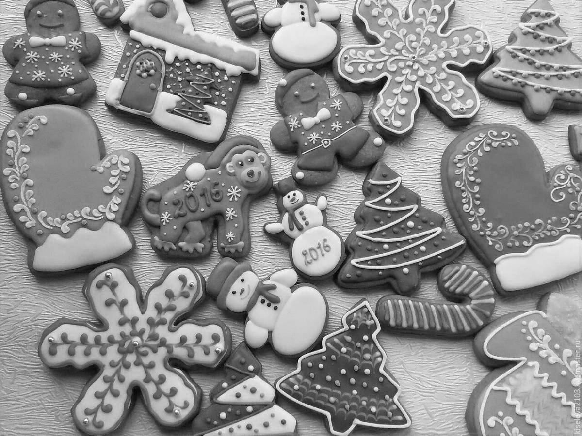 Gingerbread Glitter Coloring Page