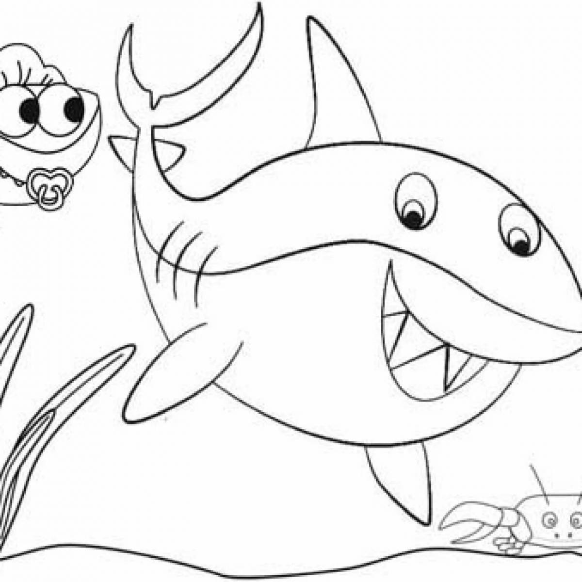 Amazing shark tururu coloring book