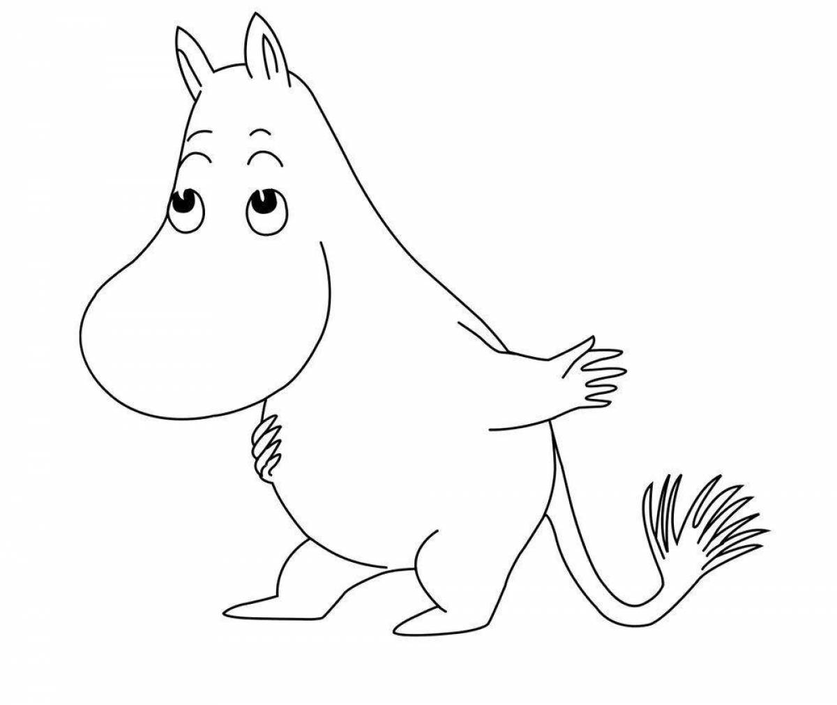 Coloring book funny Moomintroll