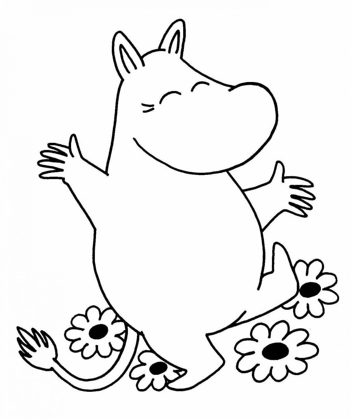 Moomin troll funny coloring book