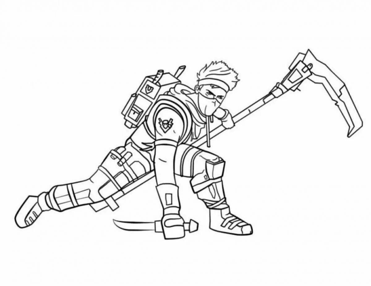 Colorful akado fighters coloring page