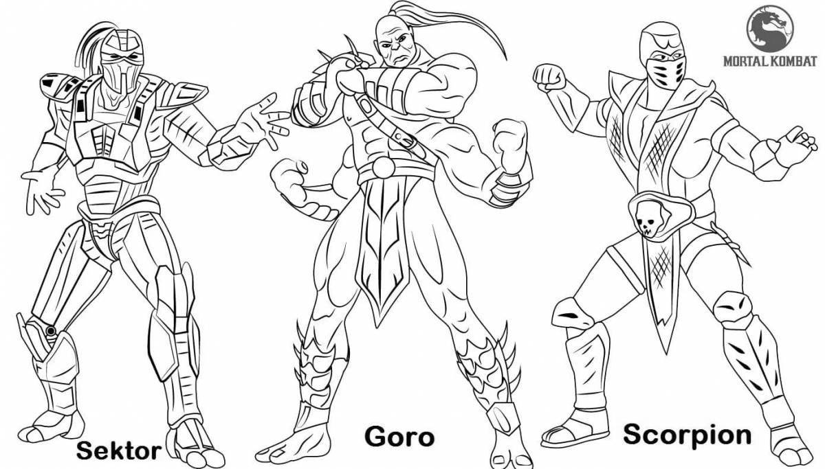 Coloring page dazzling akado fighters