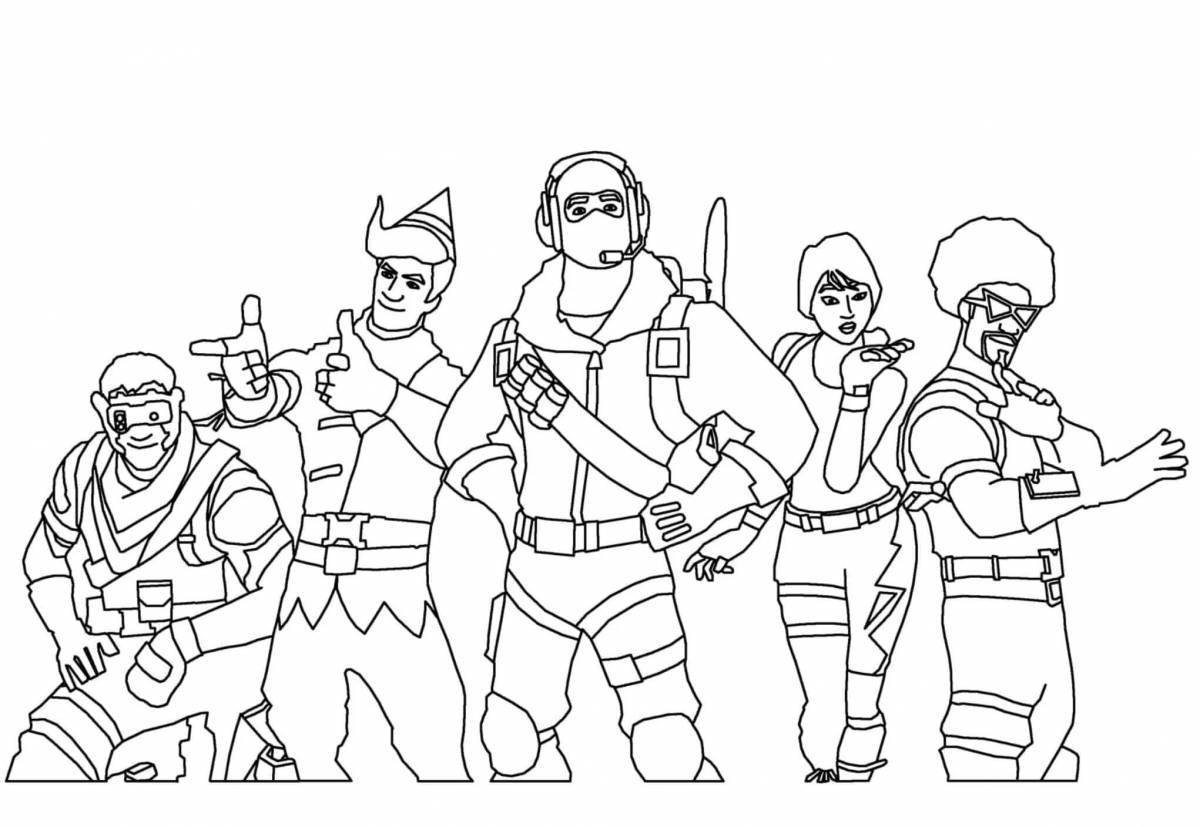 Coloring page charming akado fighters