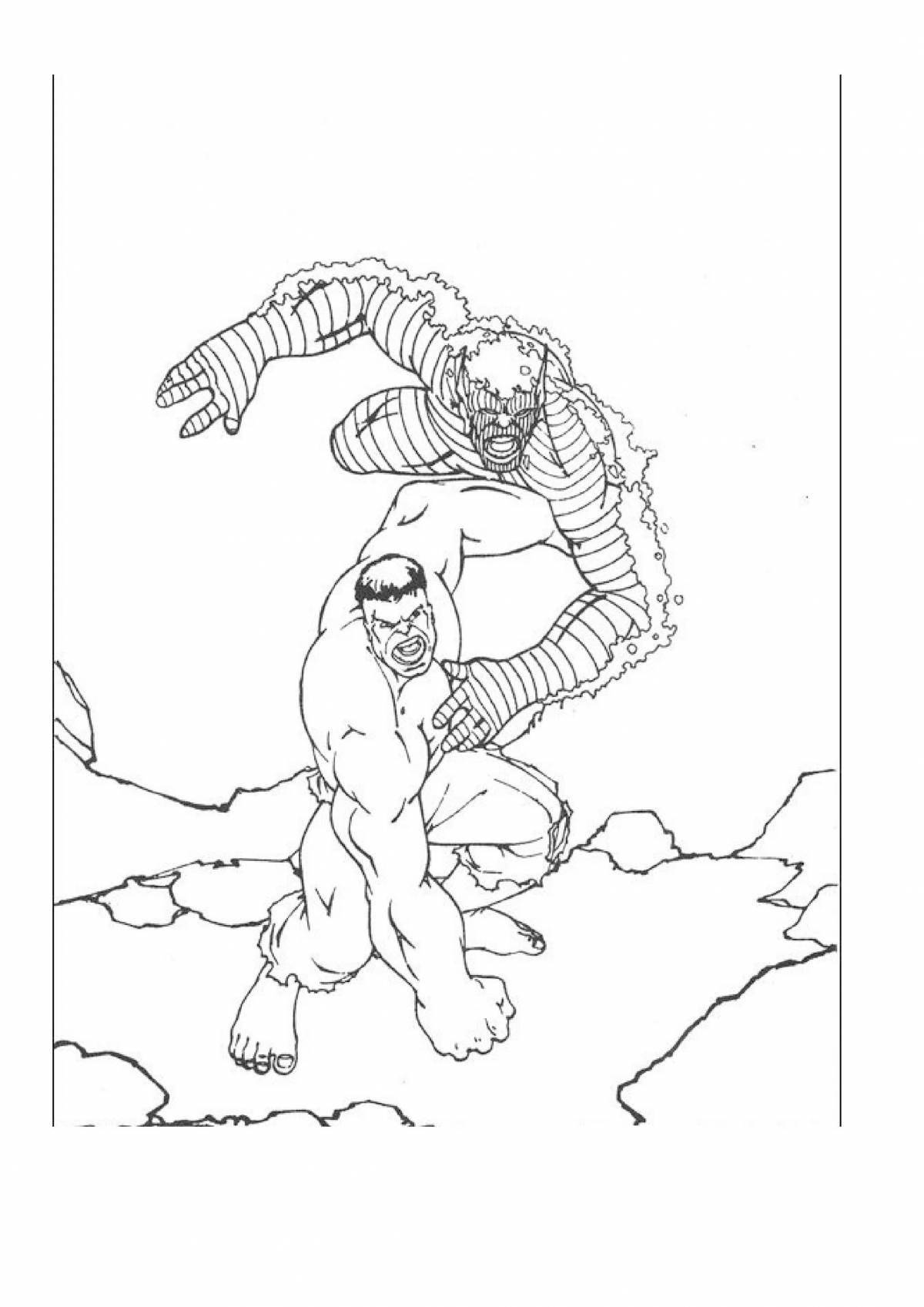 Attractive abomination marvel coloring page