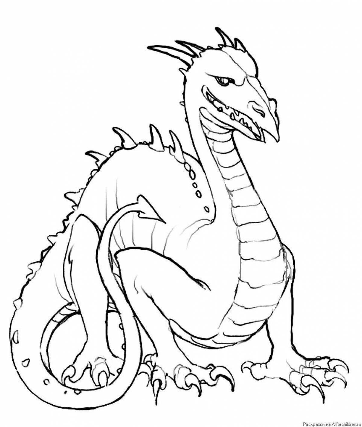 Страшная раскраска рисунок дракона