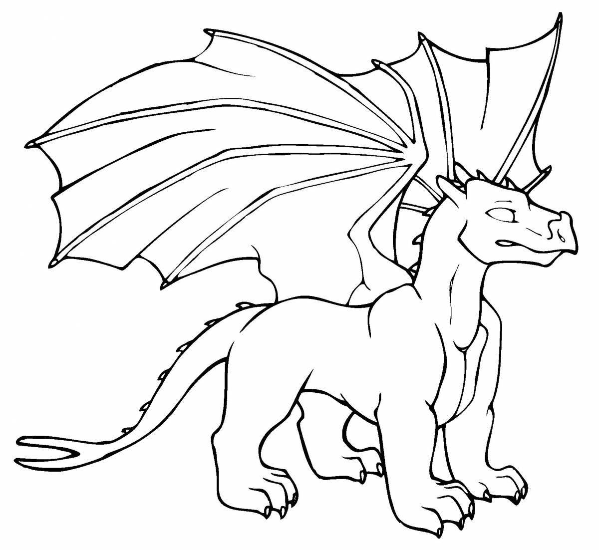 Royal coloring dragon drawing