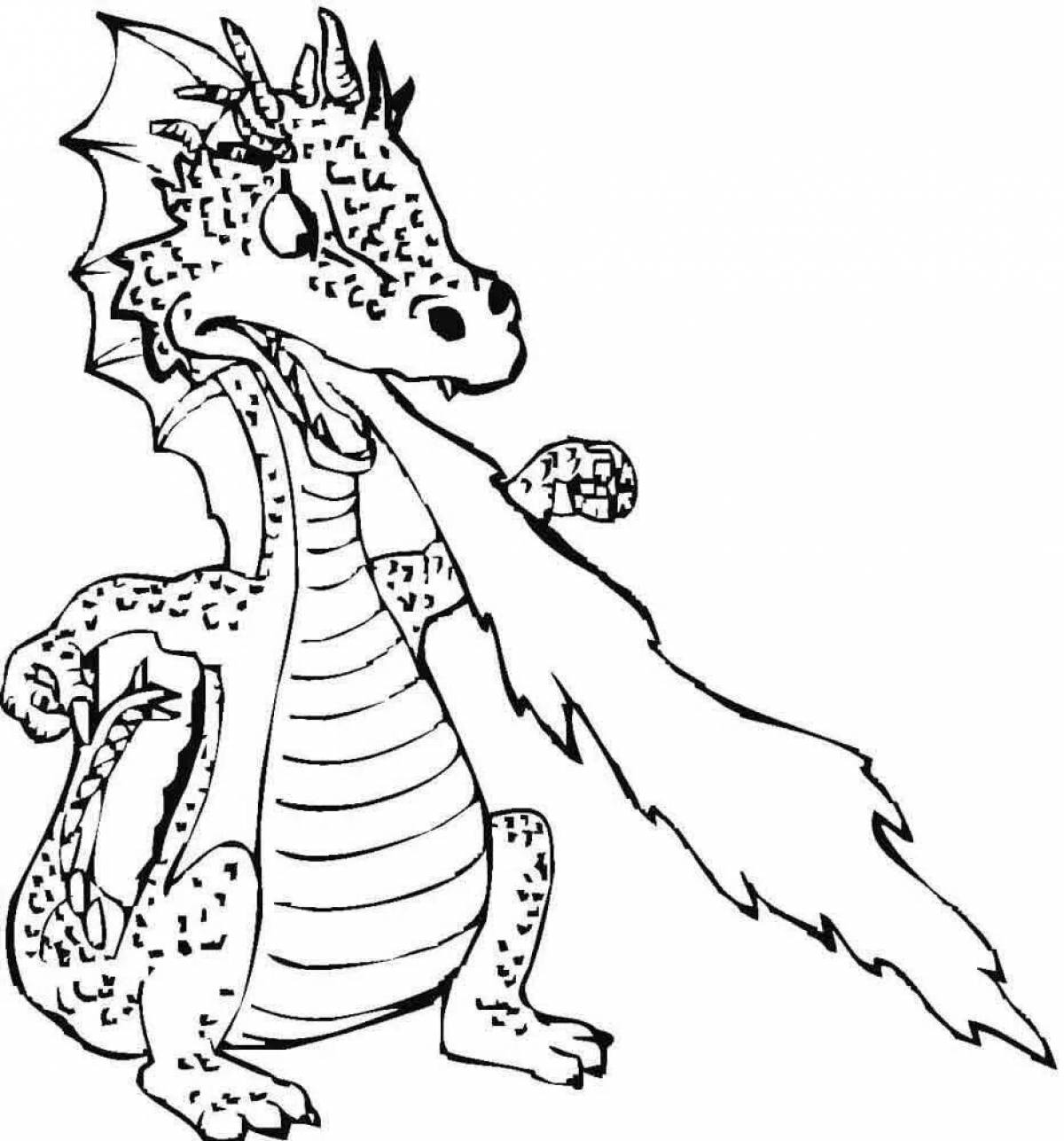 Грандиозная раскраска рисунок дракона