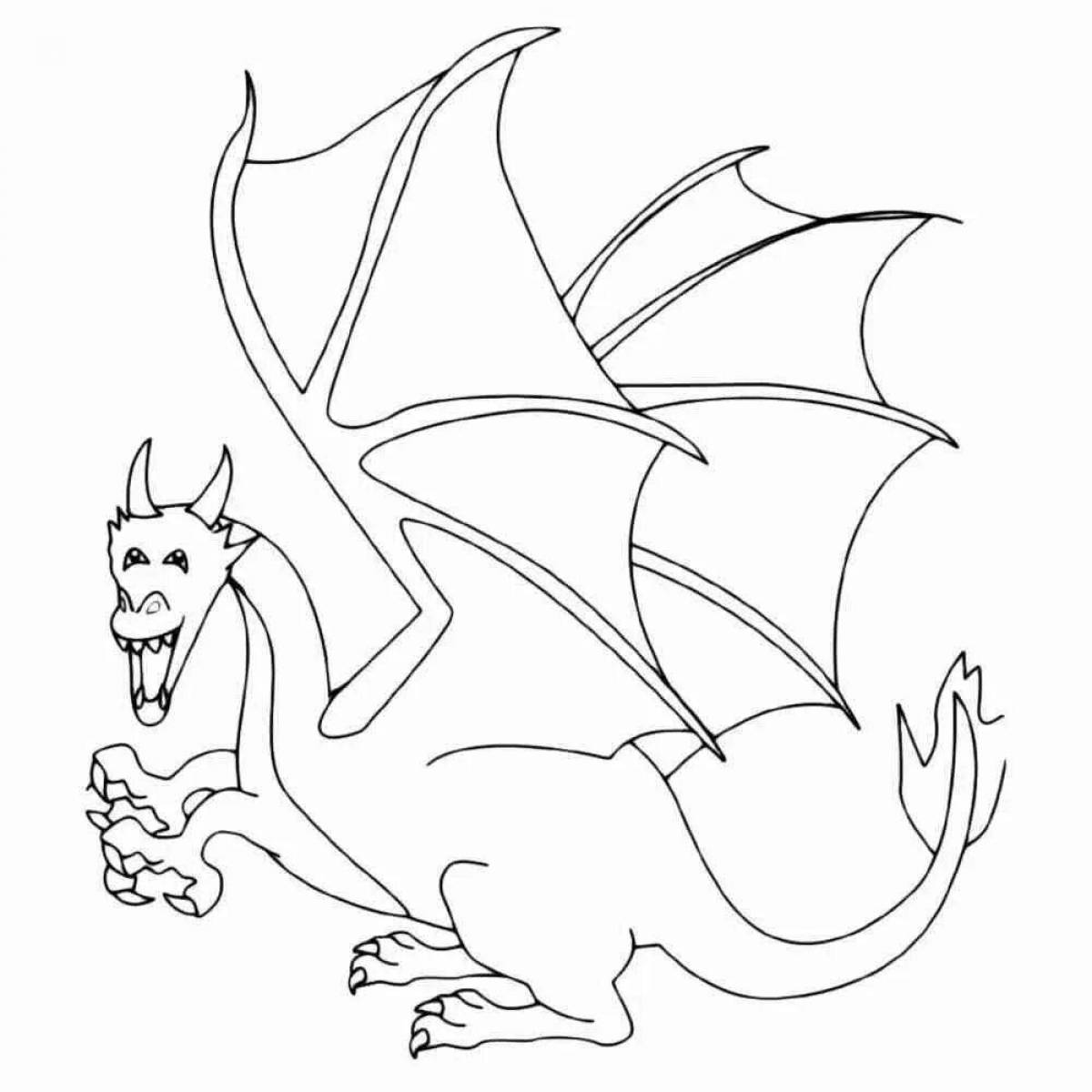 Славная раскраска рисунок дракона