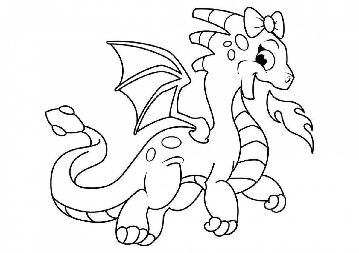 Grandeur coloring page dragon figure