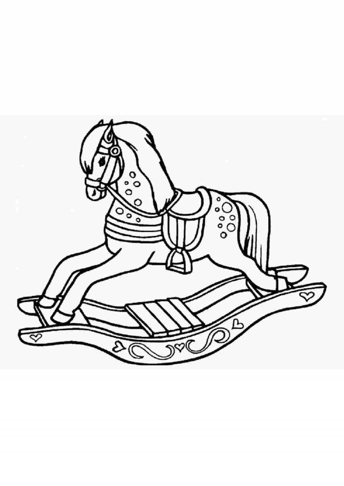 Grand coloring page gorodets horse