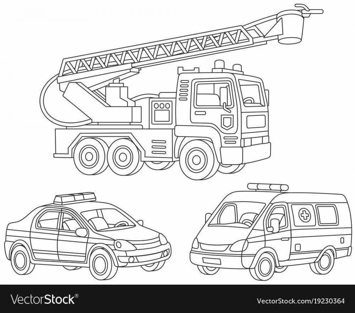 Coloring page stylish official cars