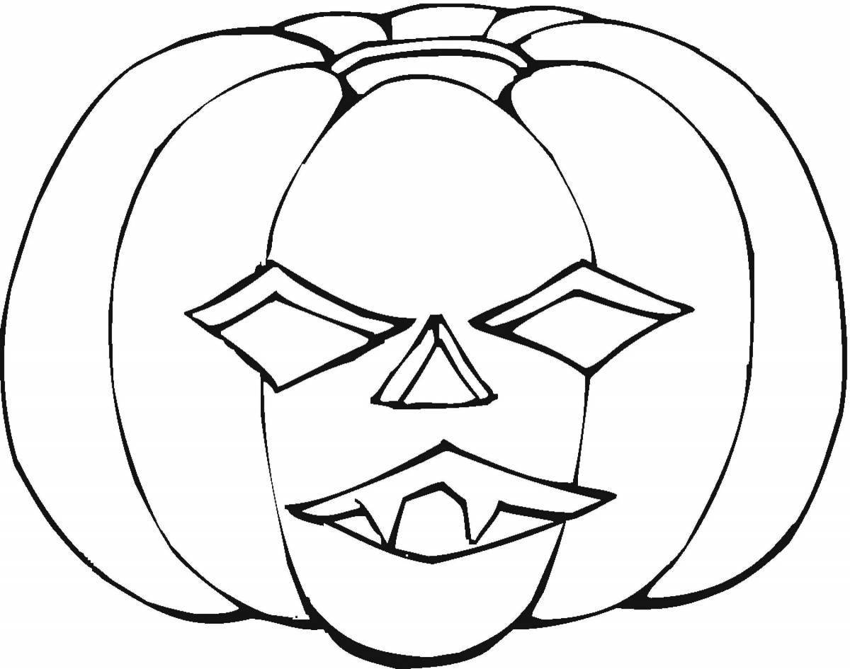 Photo Halloween Pumpkin Chilling Coloring Page