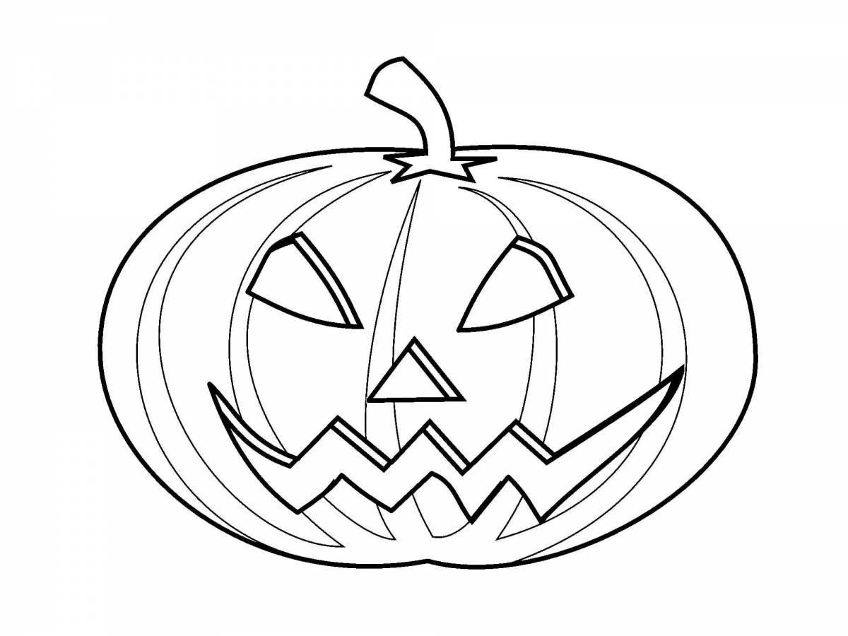 Photo Horrible halloween pumpkin coloring page