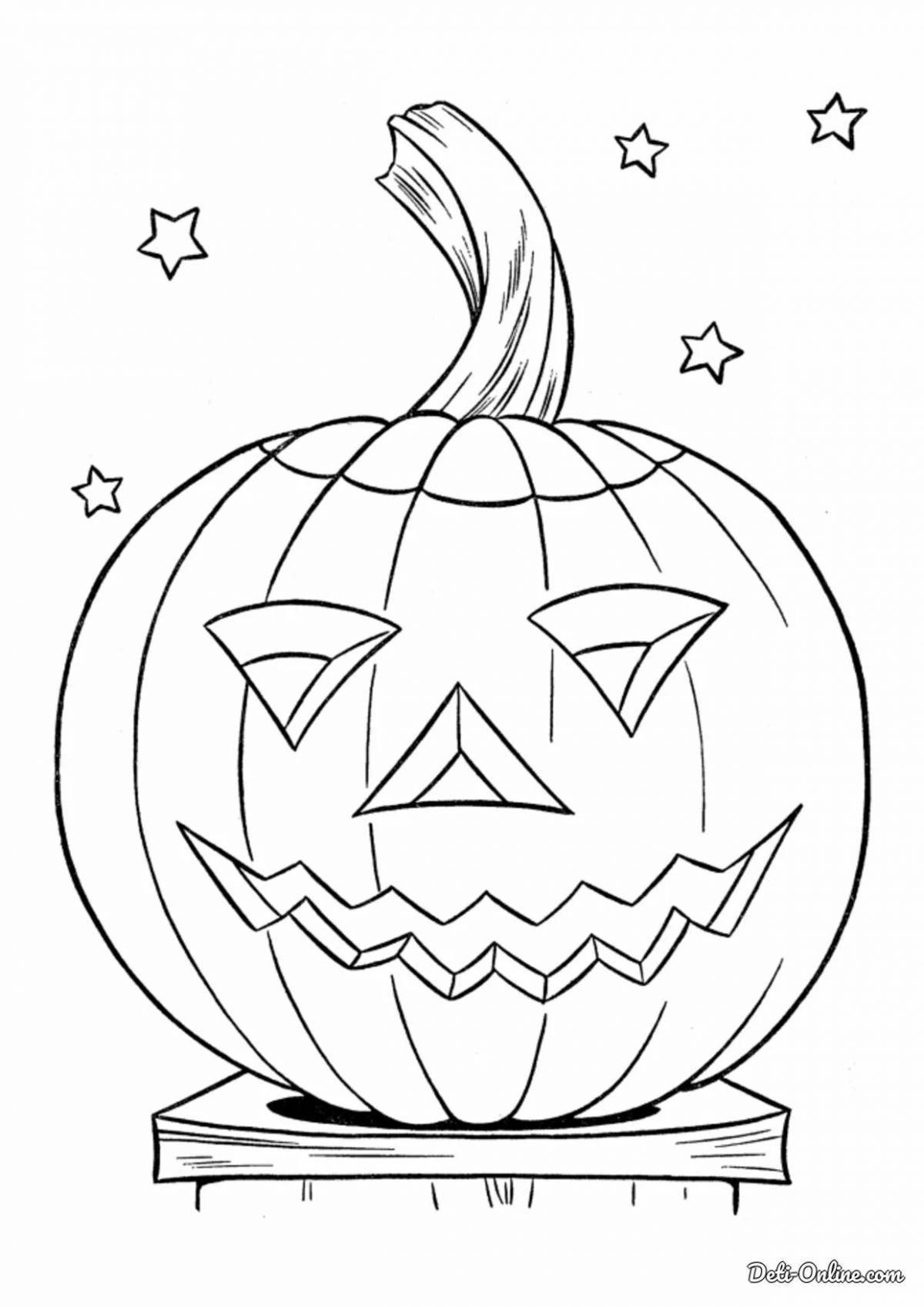 Disgusting halloween pumpkin coloring page