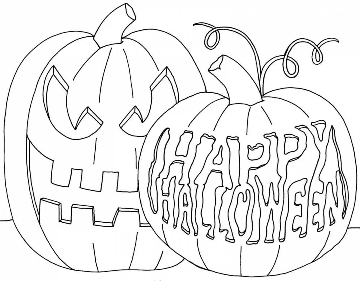 Photo Shocking halloween pumpkin coloring page