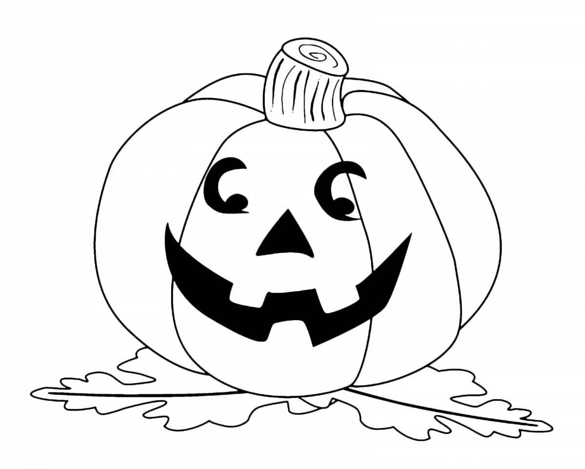 Nerving halloween pumpkin coloring page