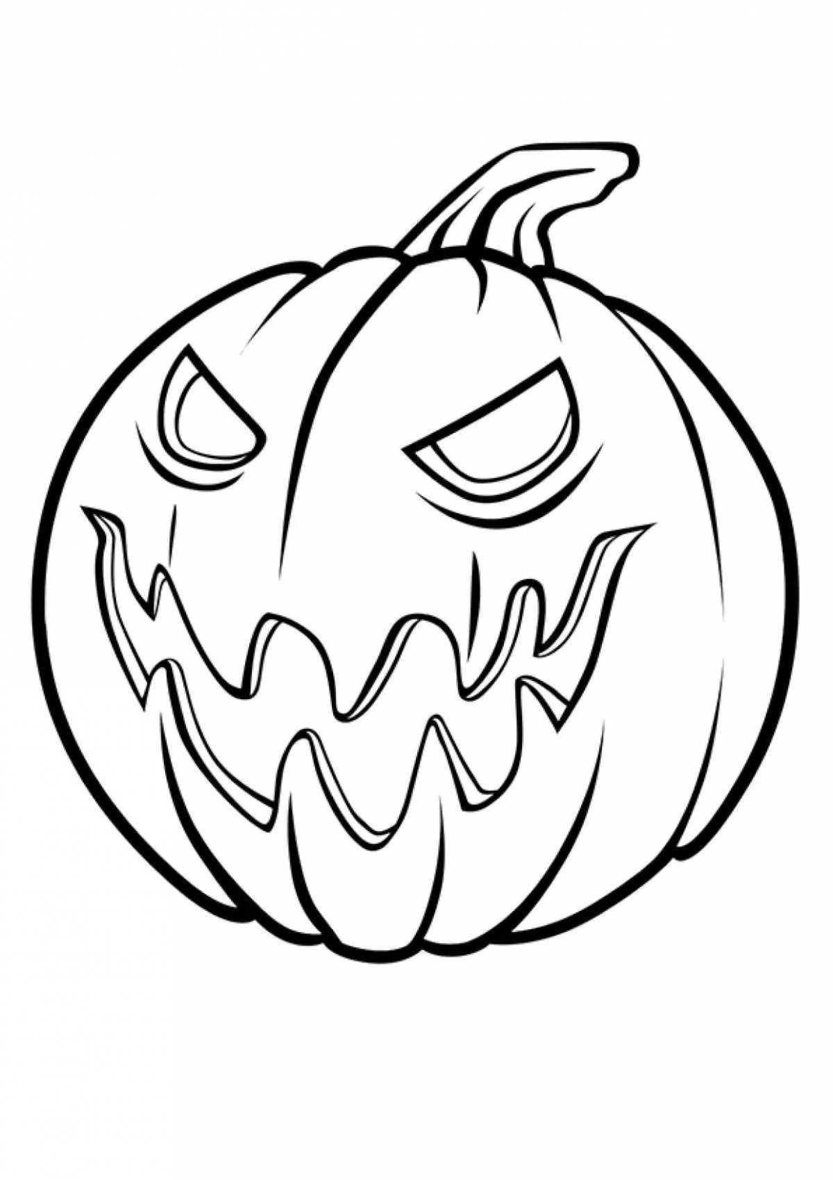 Repulsive halloween pumpkin coloring page