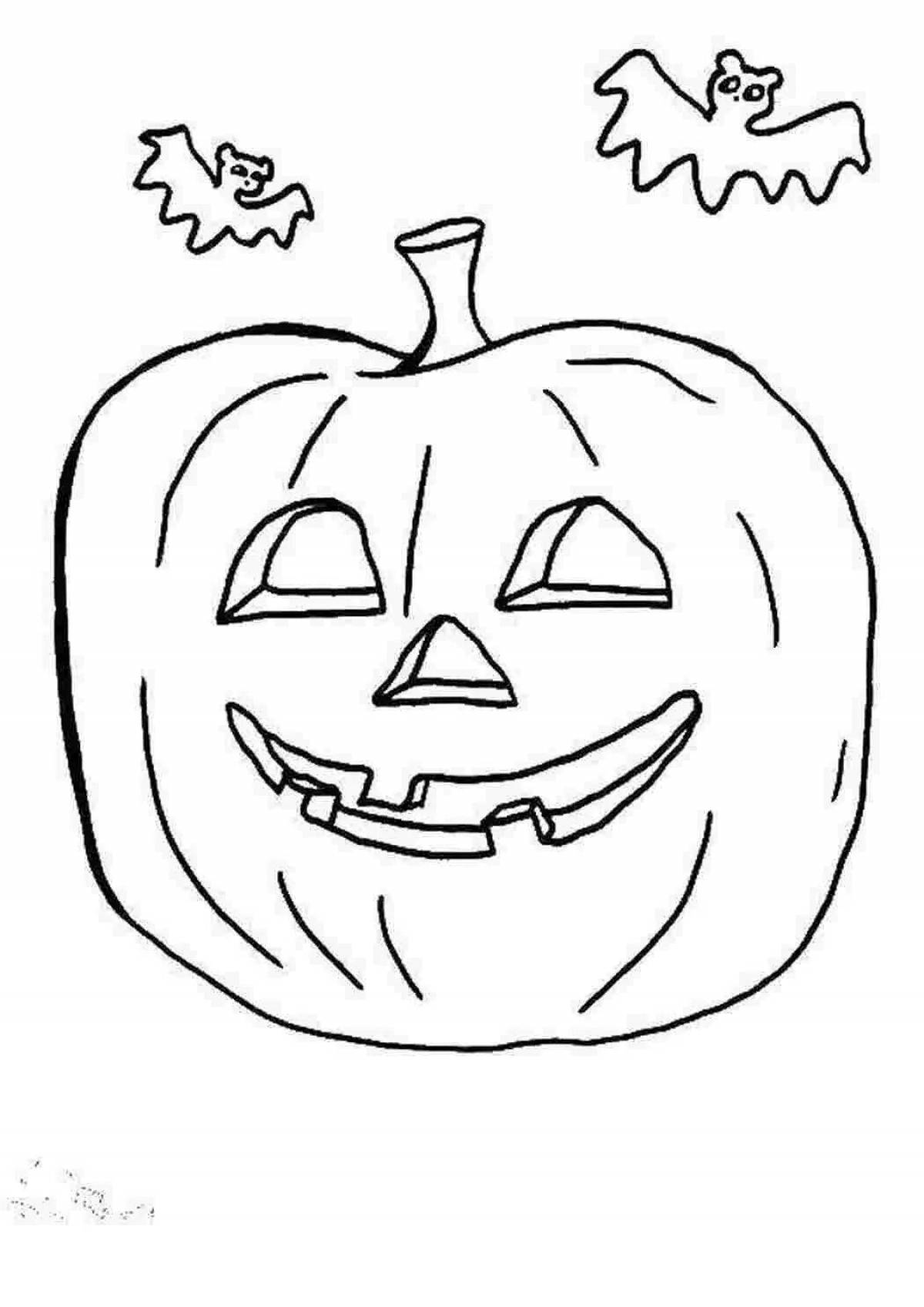 Grotesque halloween pumpkin coloring book
