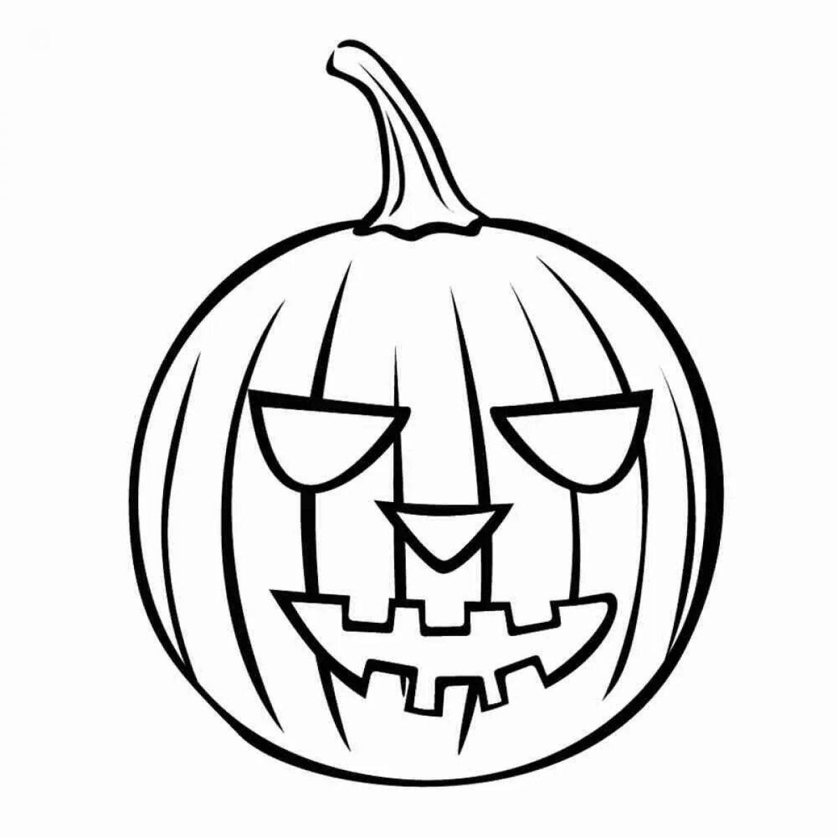 Disturbing halloween pumpkin coloring page