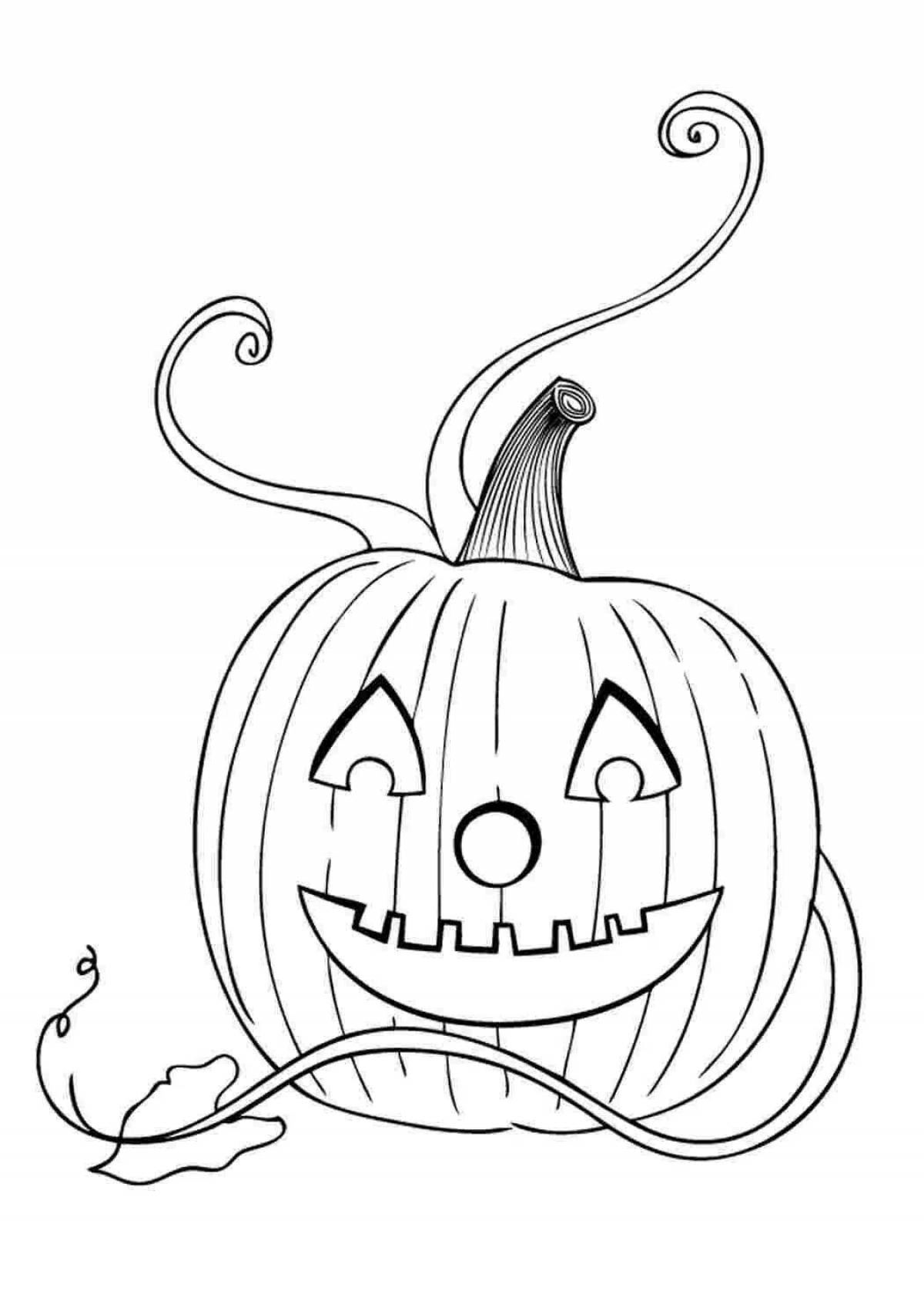 Halloween nasty pumpkin coloring page