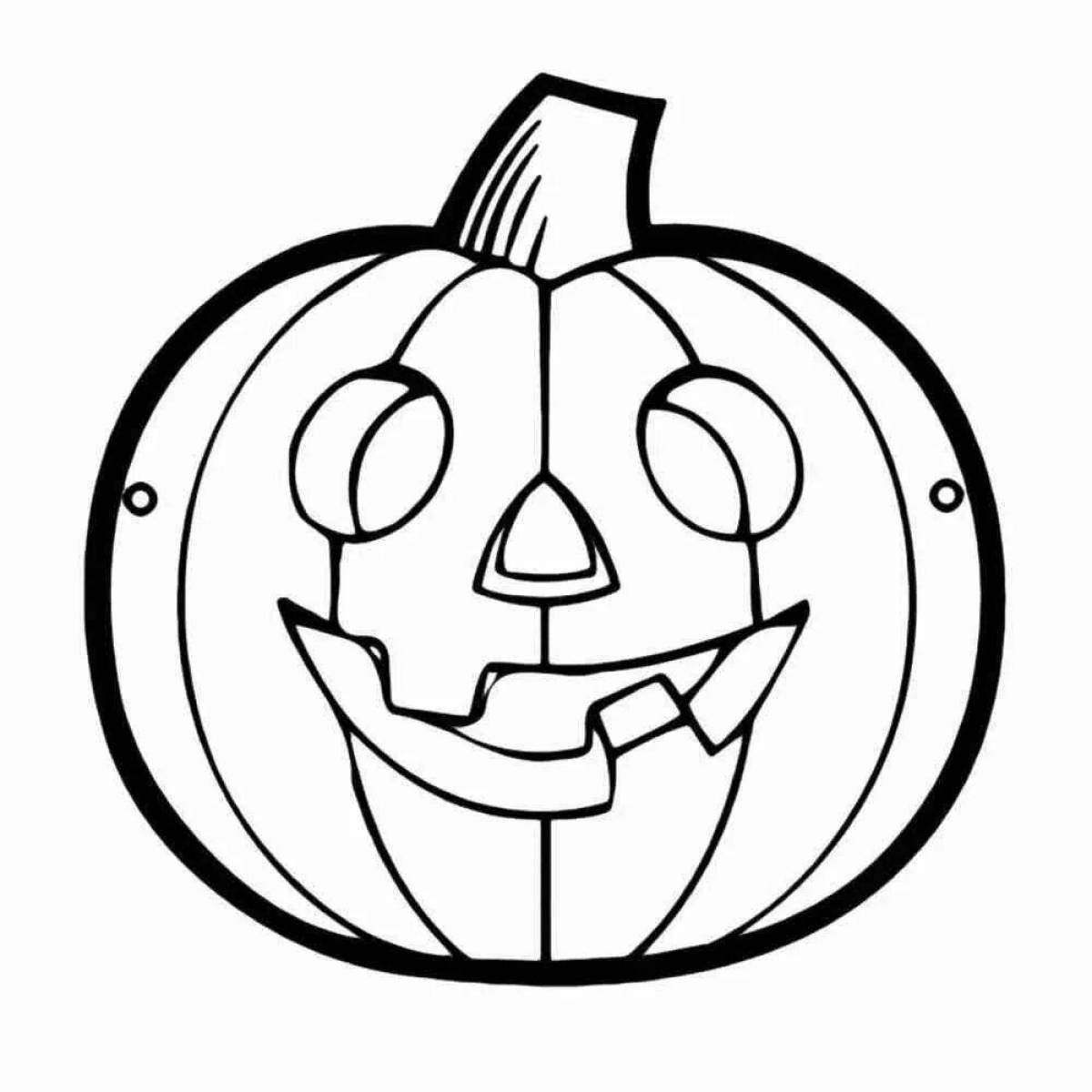 Inscrutable halloween pumpkin coloring page
