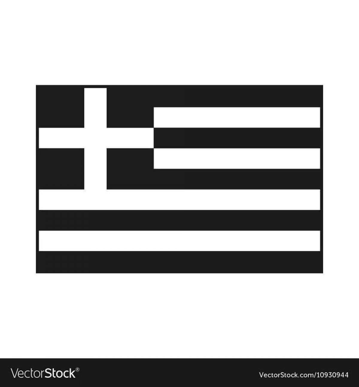 Раскраска великолепный флаг греции
