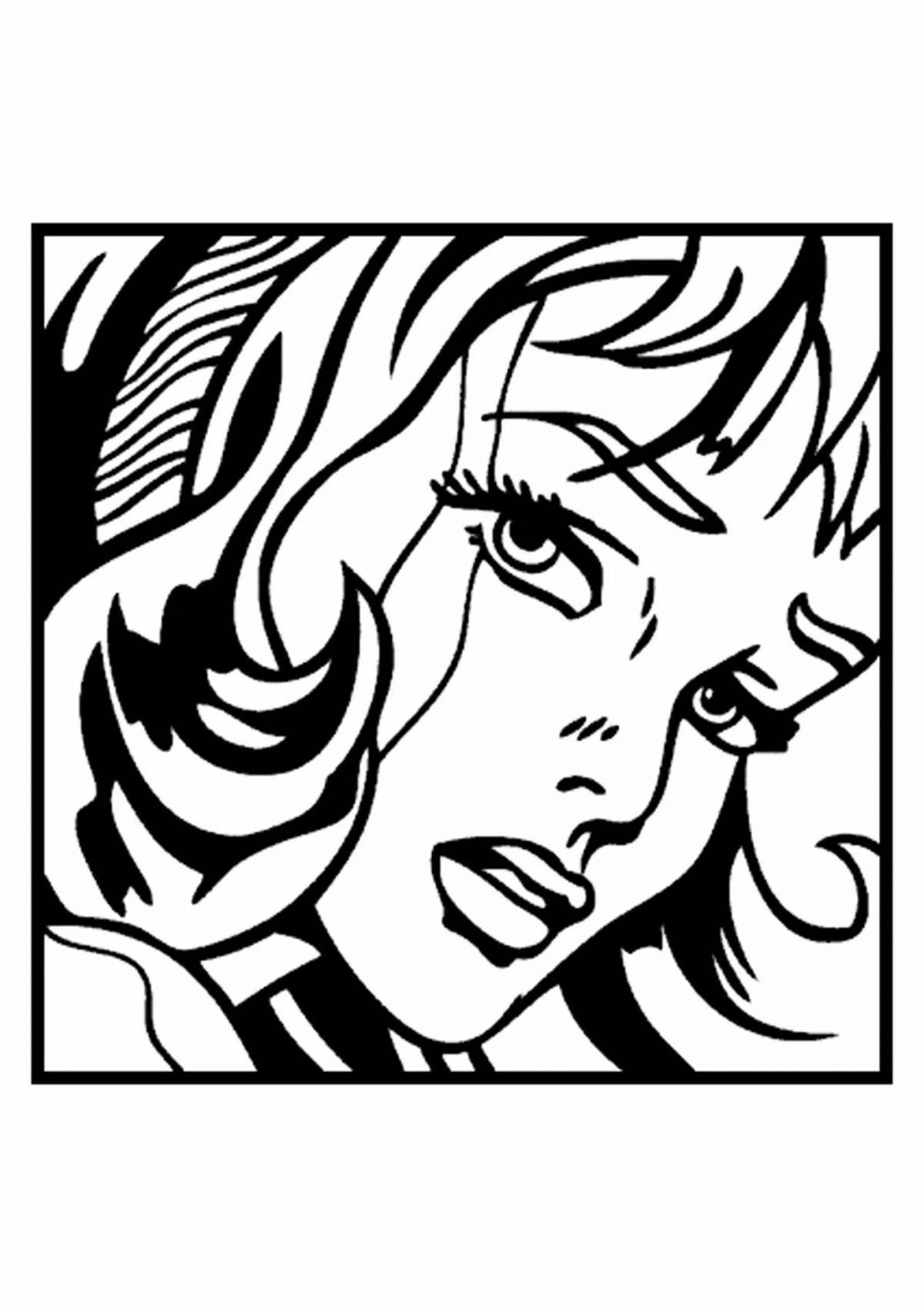 Attractive pop art coloring book