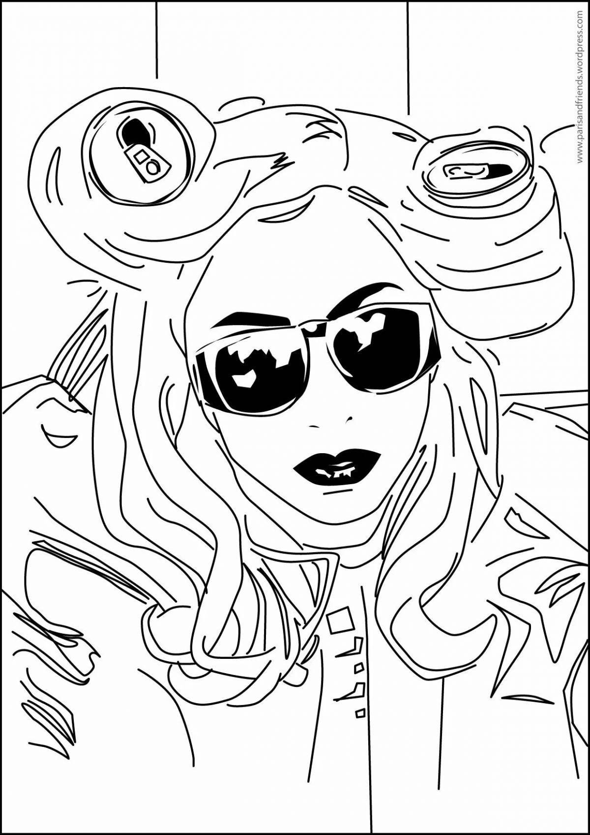 Glowing pop art coloring page