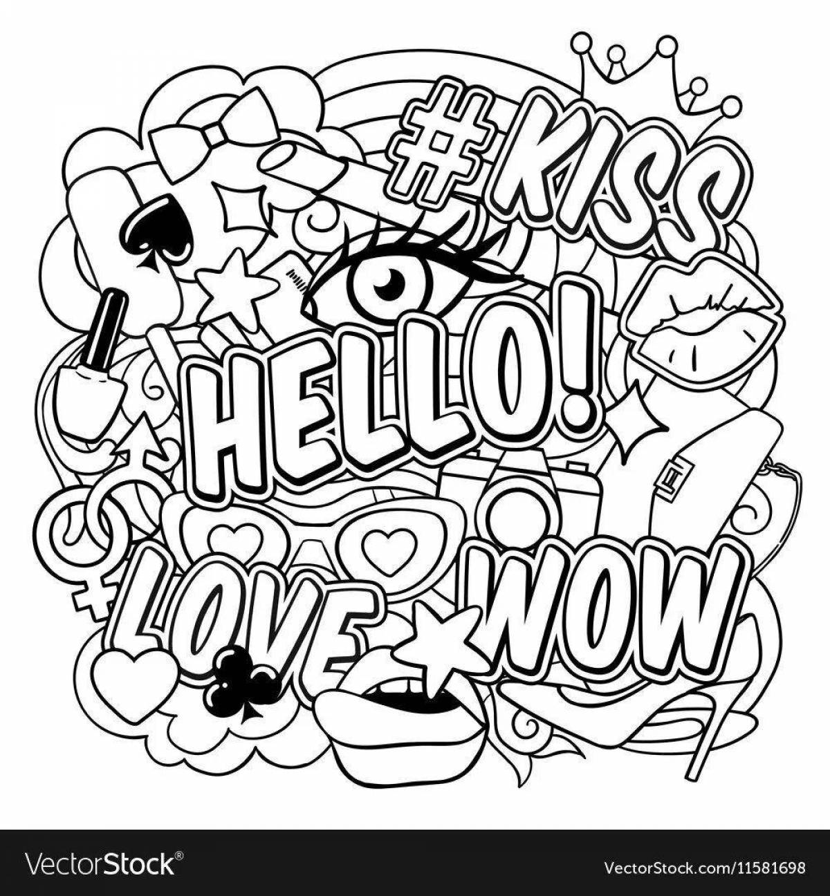 Awesome pop art coloring book