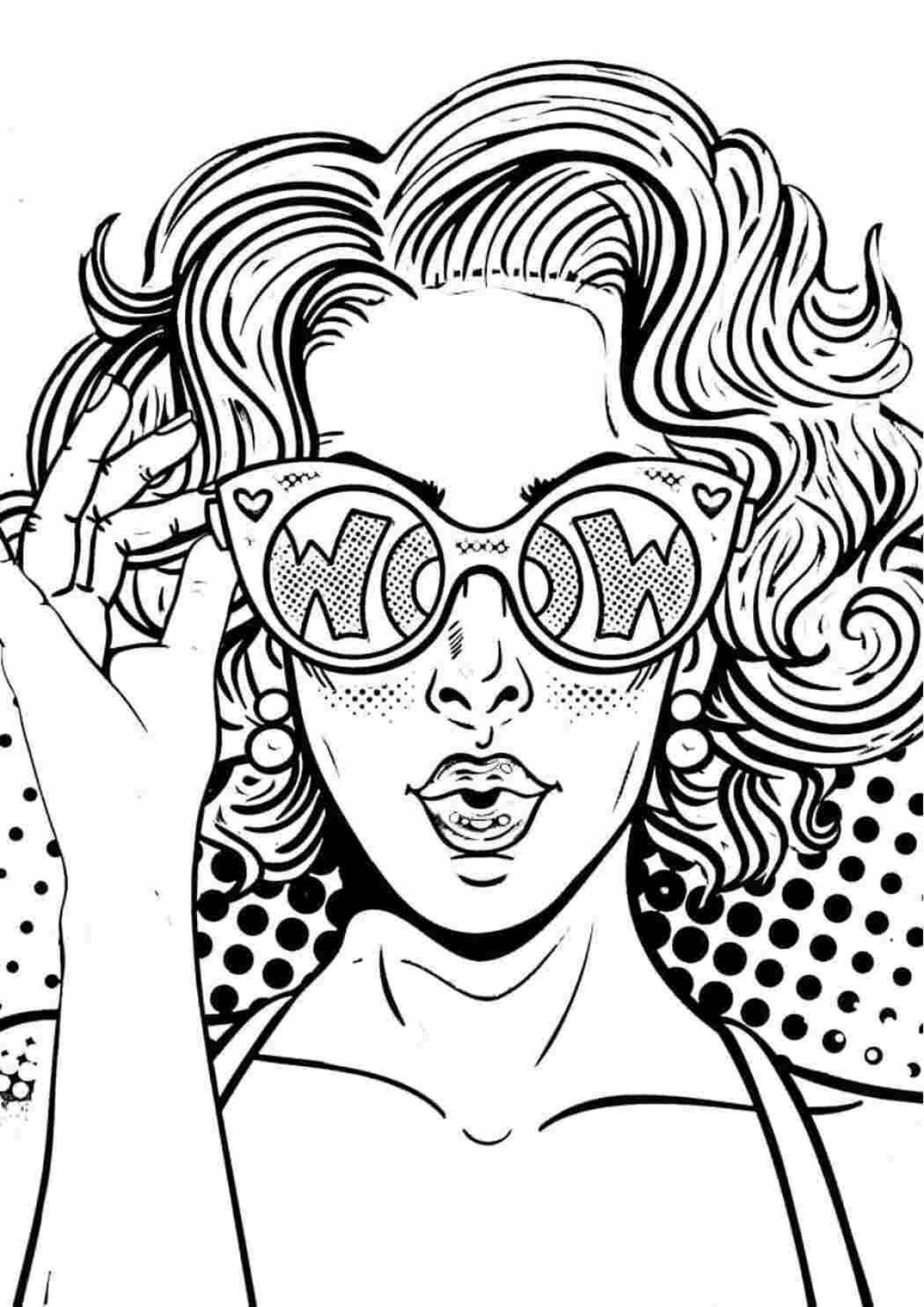 Elegant pop art coloring book