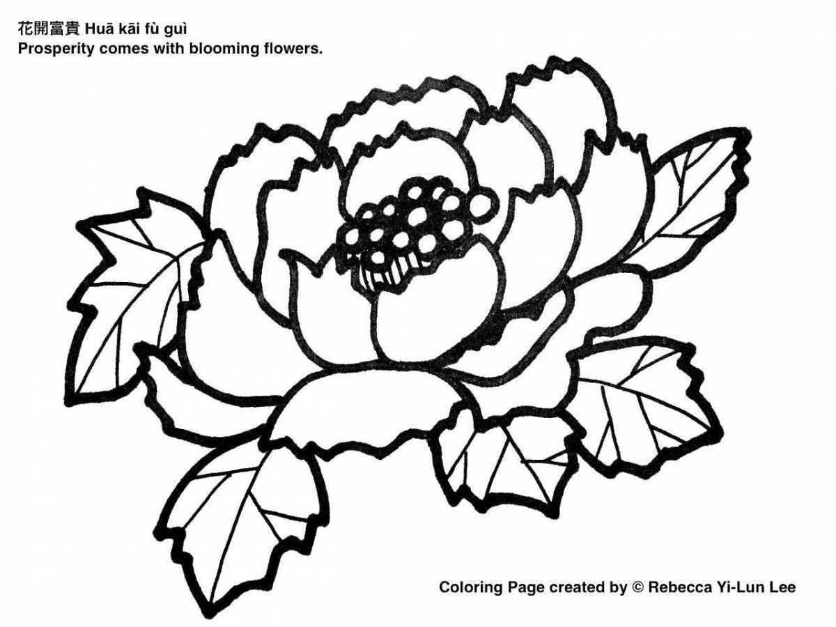 Coloring book luxurious Zhhostovo flowers