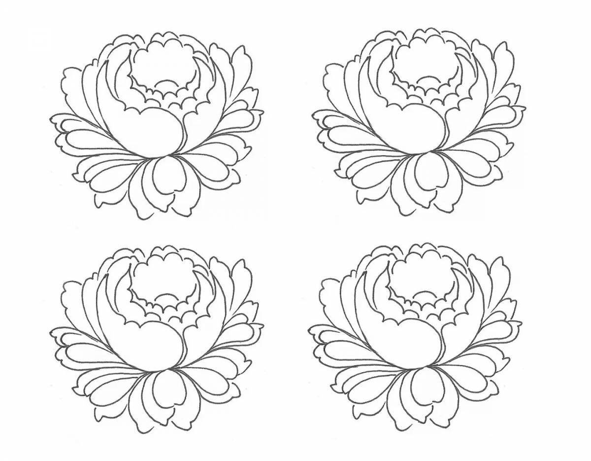 Refreshing Zhostovo flowers coloring book