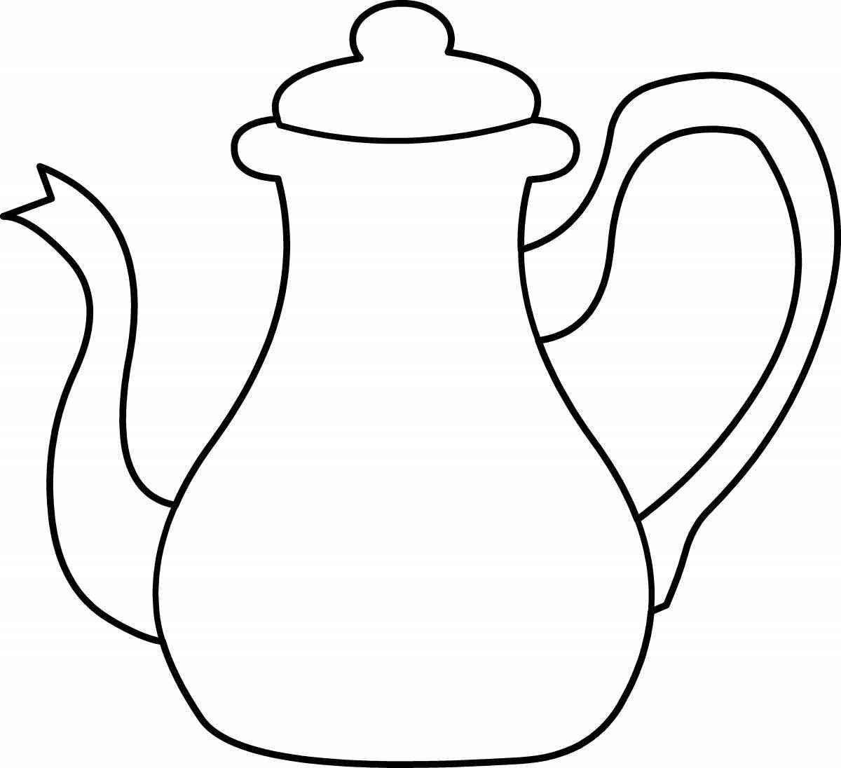Gzhel teapot coloring page