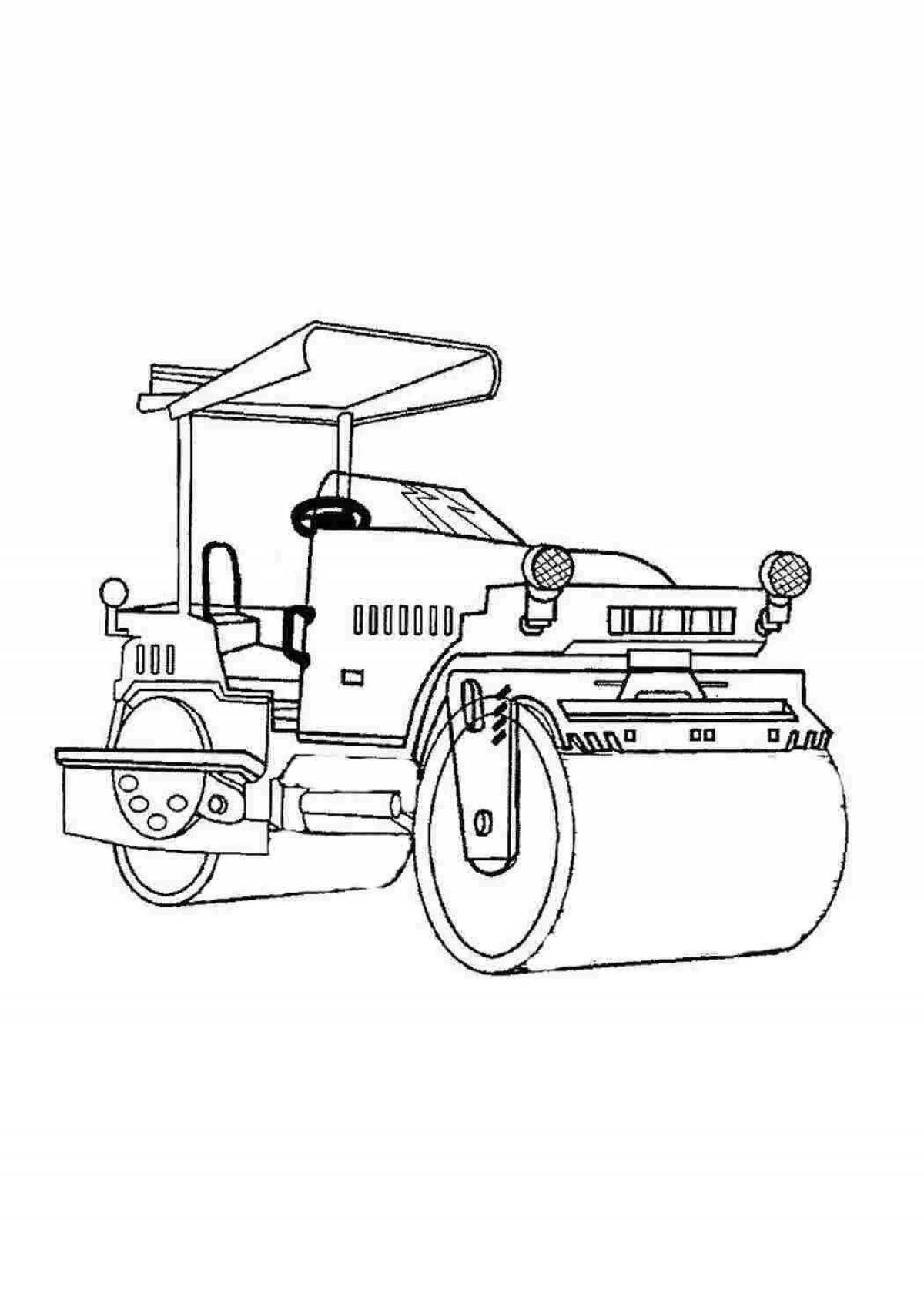 Attractive working machines coloring book