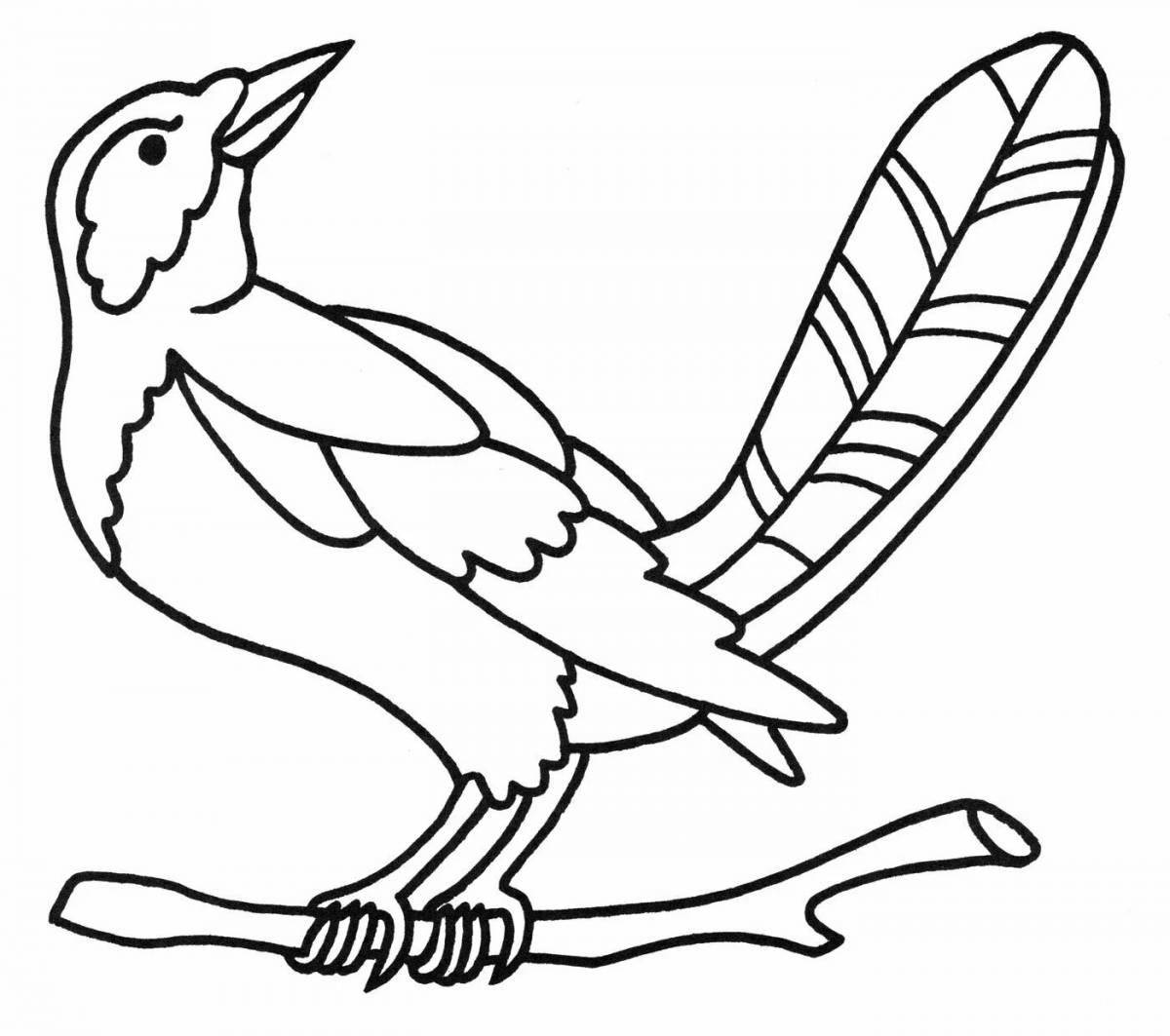 Animated magpie coloring page
