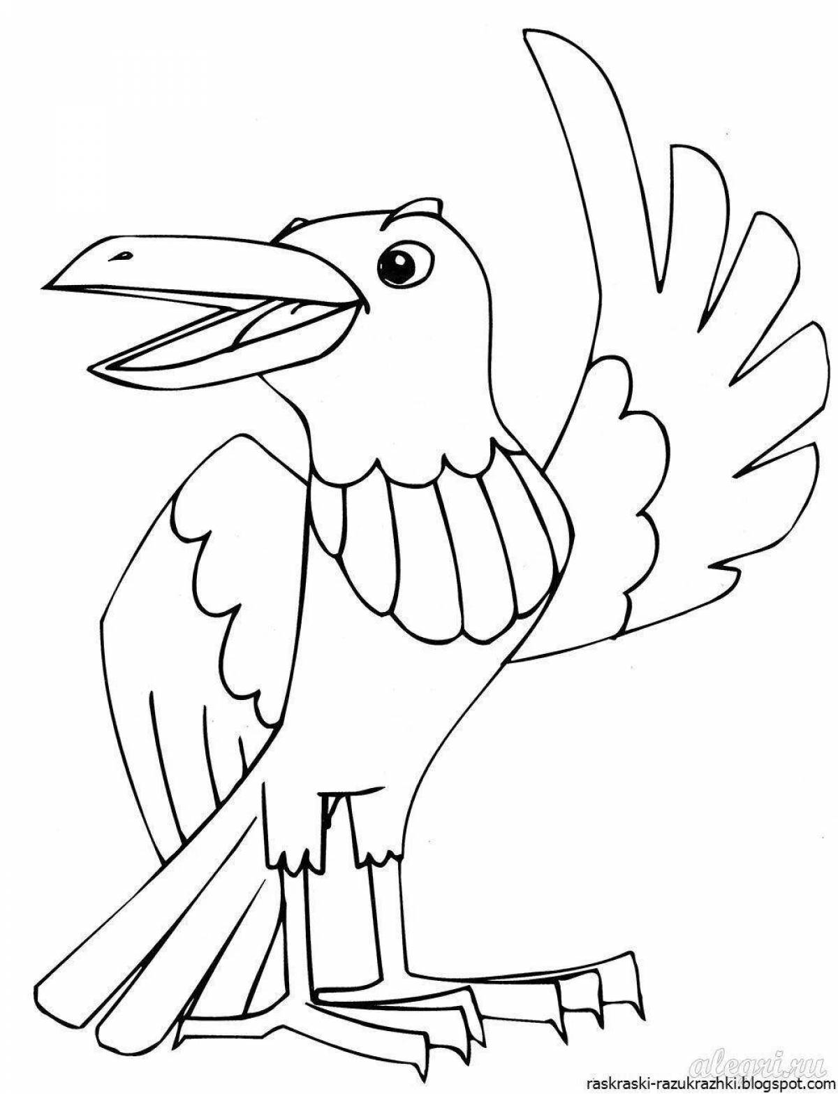 Colorful magpie coloring page