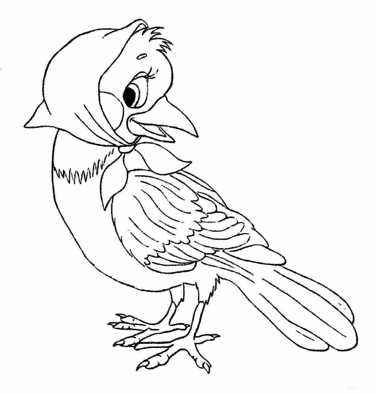 Bold magpie coloring page