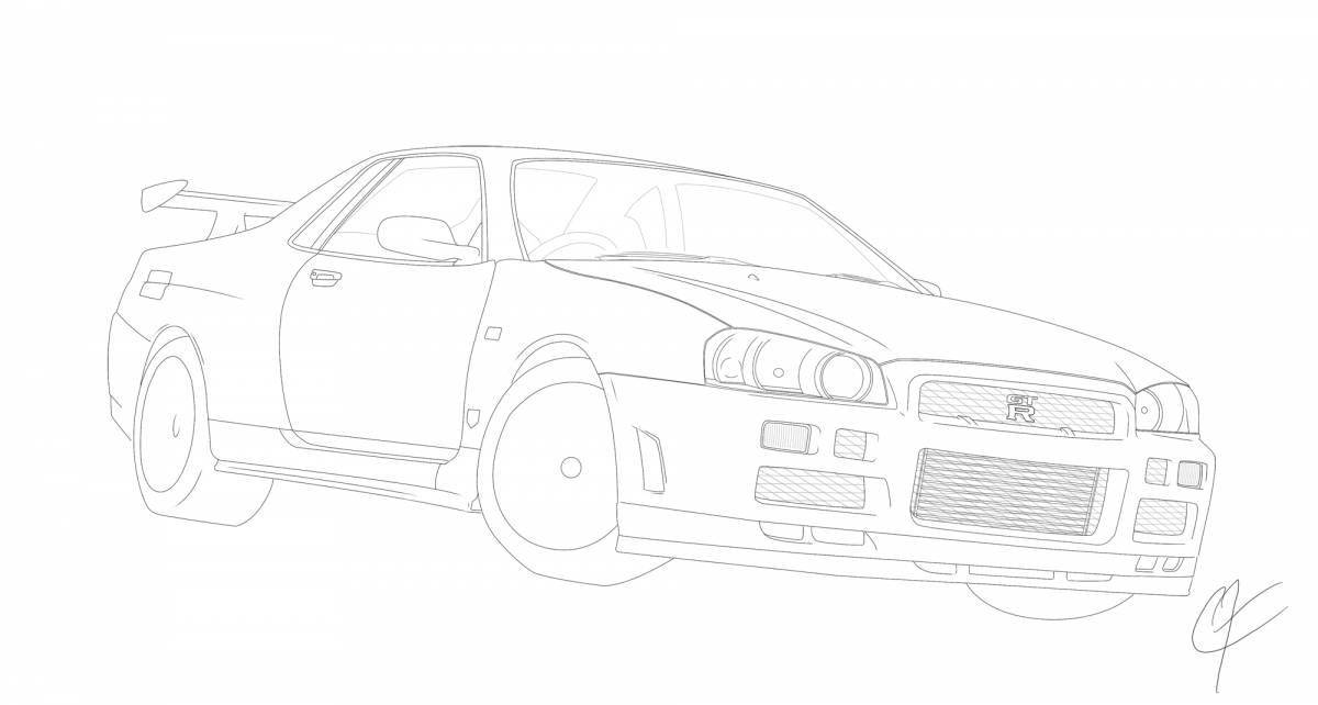 Photo Great gtr 35 coloring book